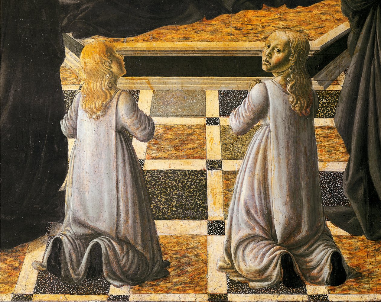 圣莫妮卡，Andrea del Verrocchio (1437-1488)，细节，佛罗伦萨圣灵教堂 作者 安德里亚·德尔·弗罗基基奥