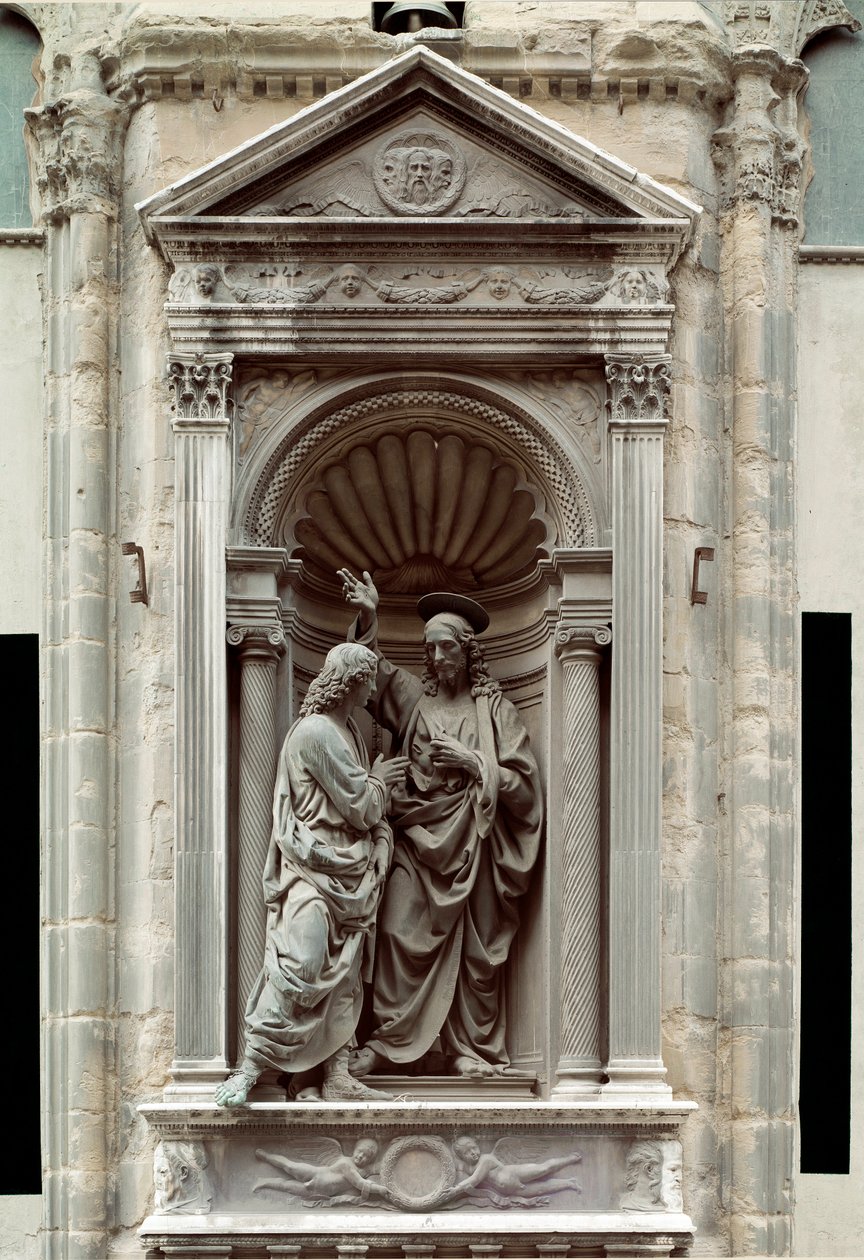 Andrea di Francesco di Cione dit il Verrocchio (1435-1488) Florence, Chiesa di Orsanmichele 的 St. Thomas 青铜雕塑令人难以置信 作者 安德里亚·德尔·弗罗基基奥