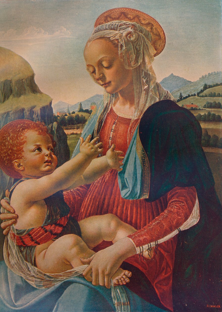 圣母子像，c1470，1911年 作者 安德里亚·德尔·弗罗基基奥