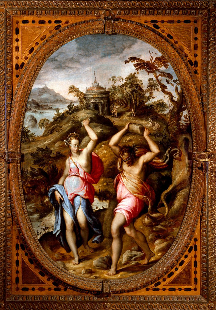 Deucalion and Pyrrha (Painting 作者 安德里亚·迪·马里奥托·德尔明加