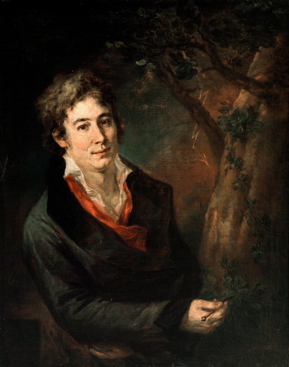 意大利诗人和剧作家 Ugo Foscolo (1778-1827) 的肖像 Andrea Appiani (1754-1817) 的绘画 作者 安德里亚·阿皮亚尼长老