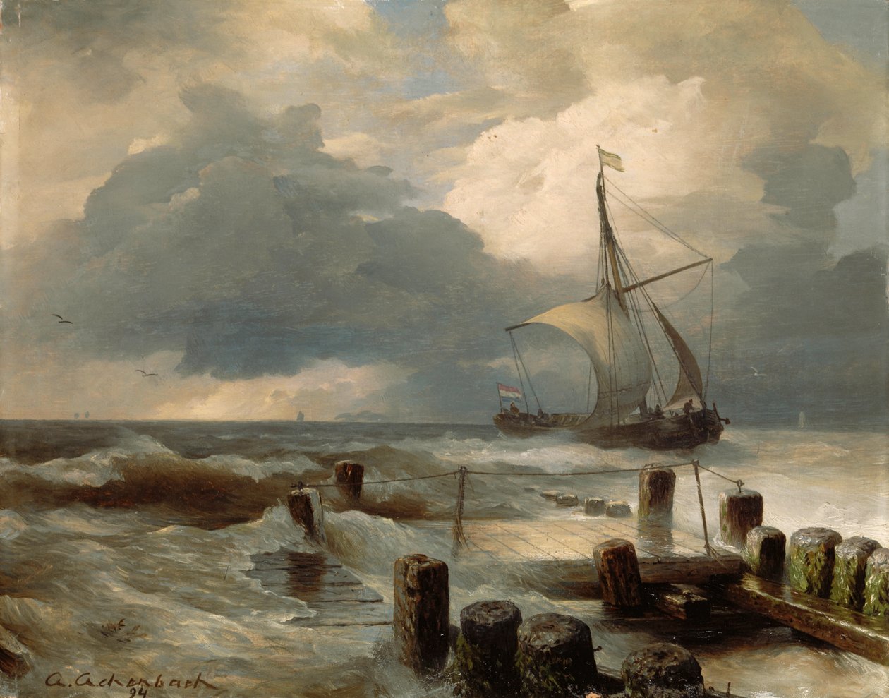 海景，1894年 作者 安德烈亚斯·阿亨巴赫（Andreas Achenbach）