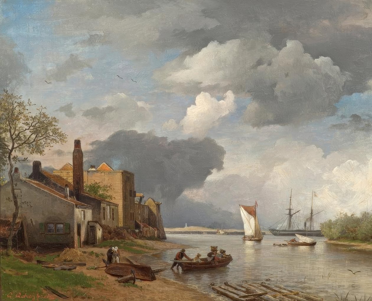 A.Achenbach，晴天 作者 安德烈亚斯·阿亨巴赫（Andreas Achenbach）