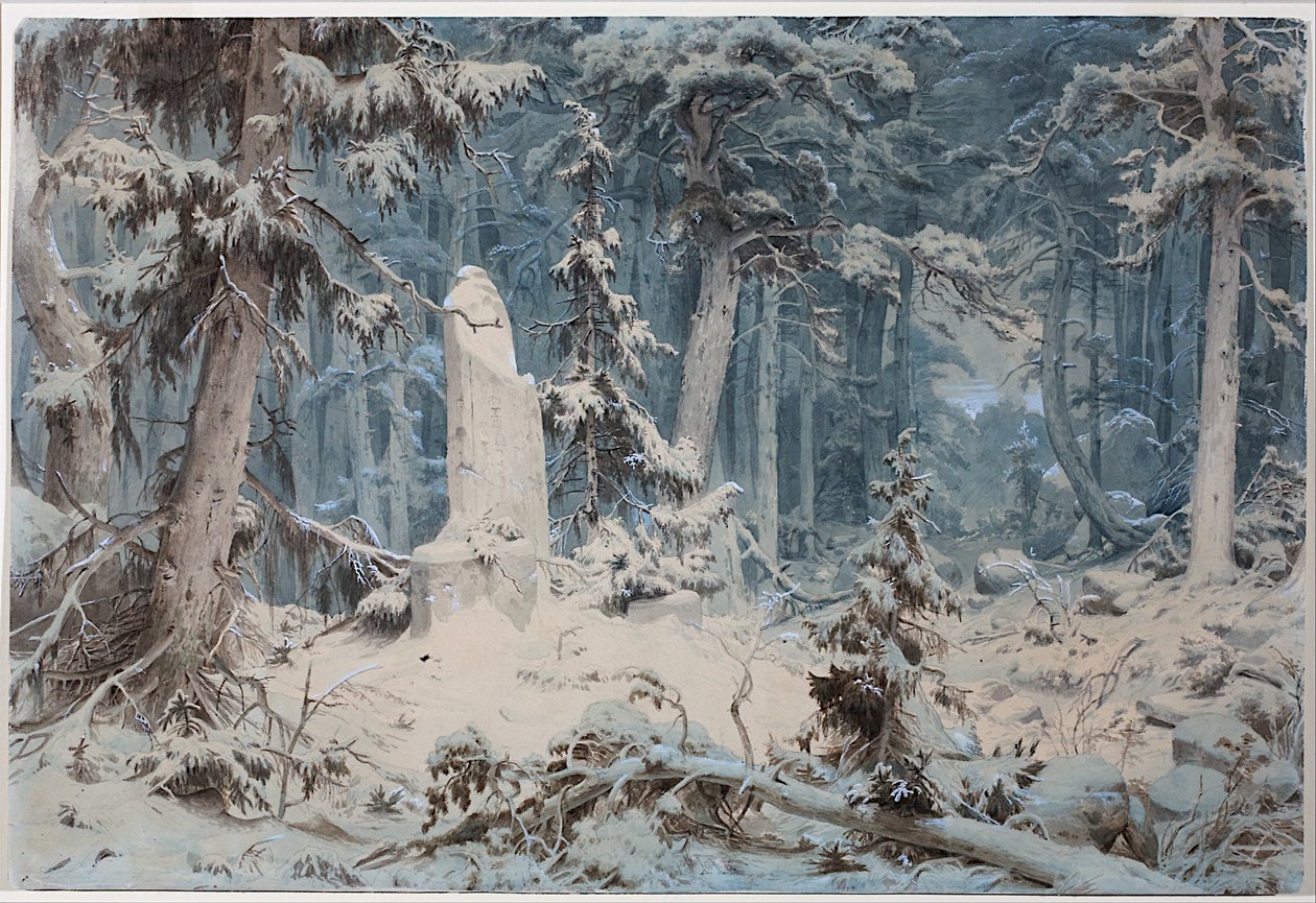 白雪皑皑的森林 作者 安德烈亚斯·阿亨巴赫（Andreas Achenbach）