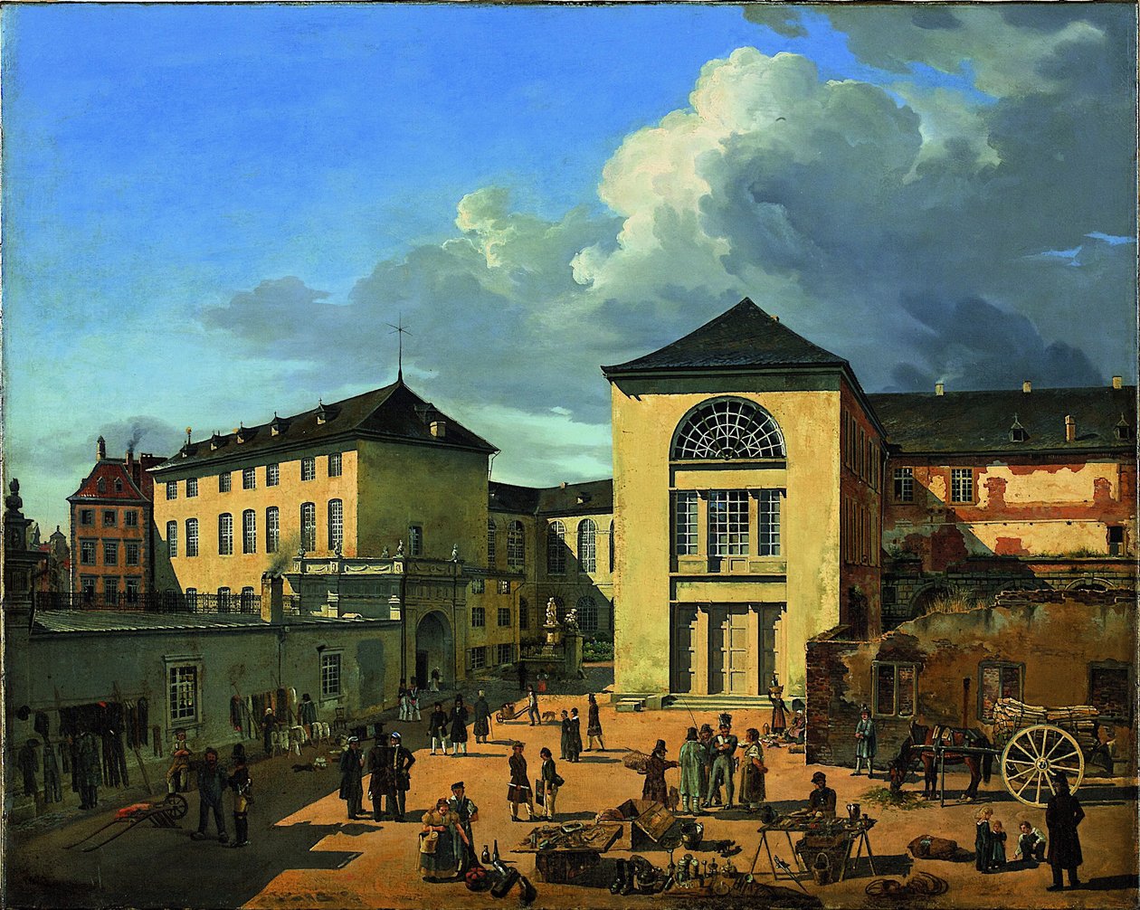 书院庭院杜塞尔多夫的老书院，1831年 作者 安德烈亚斯·阿亨巴赫（Andreas Achenbach）