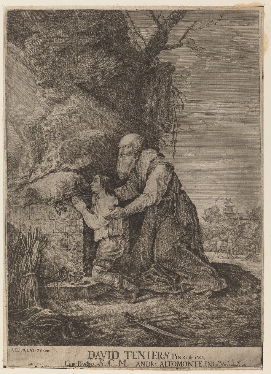 以撒的献祭 作者 安德烈亚斯·阿尔托蒙特（David Teniers the Younger）