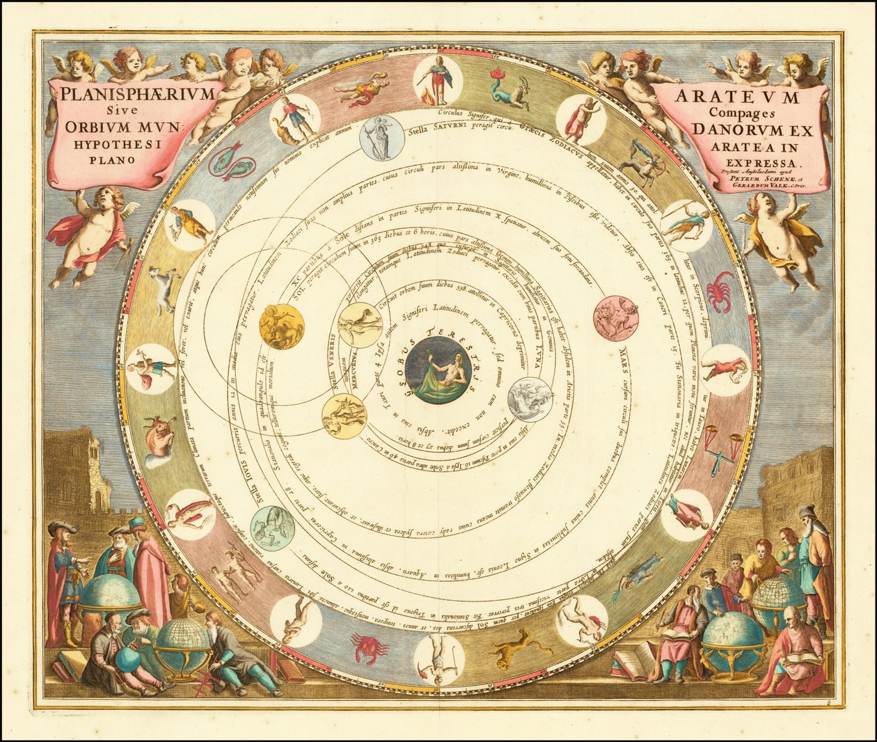 1660 年安德烈亚斯-切拉里斯绘制的希腊天文学家阿拉图斯的宇宙模型图 作者 安德鲁·塞拉瑞斯