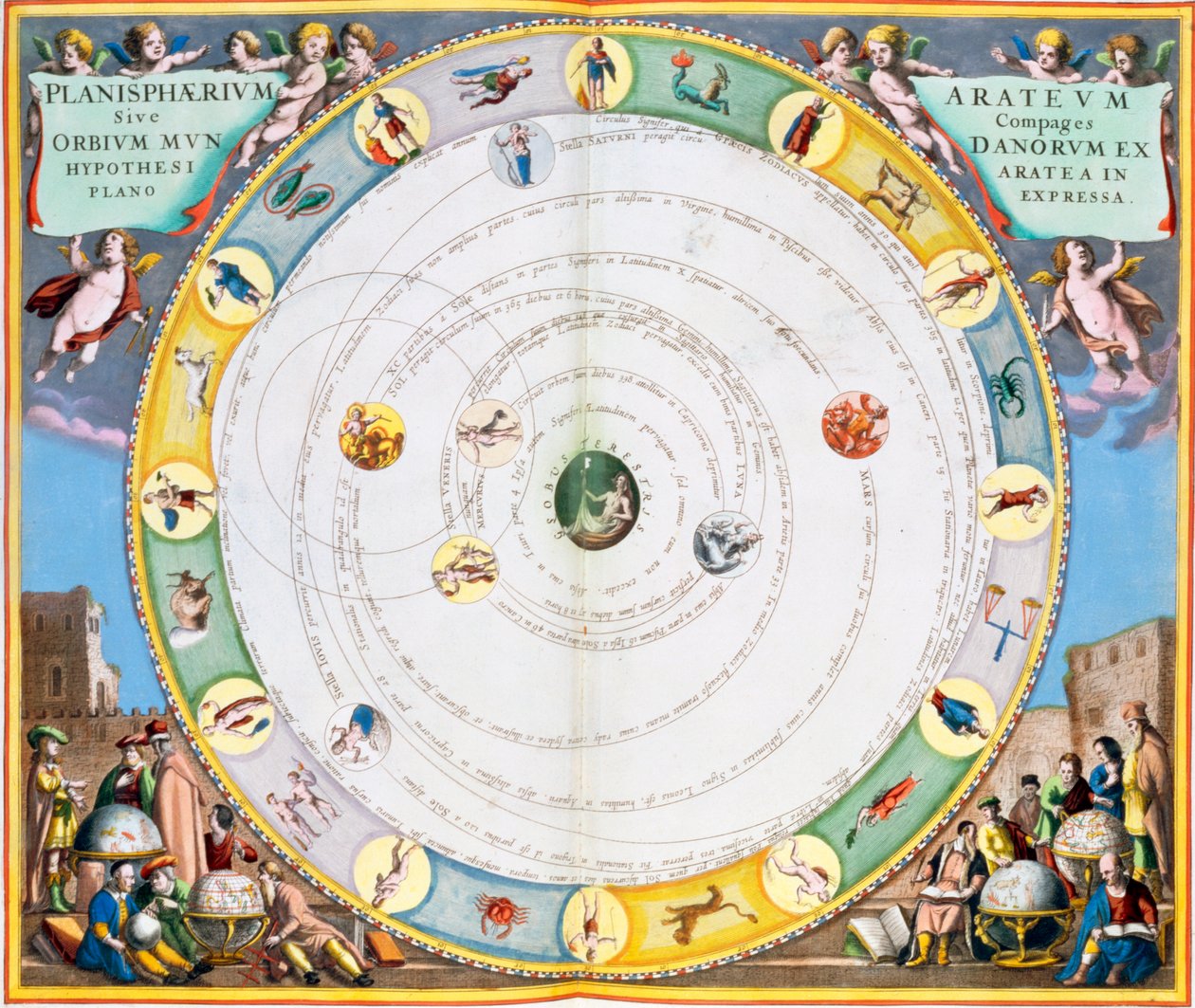 描述行星运动的图表，1660-1661。   作者 安德鲁·塞拉瑞斯