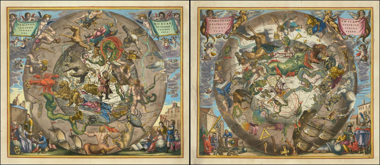 Hemisphaerii Borealis Coeli et Terrae Sphaerica Scenographia - Haemisphaerium Scenographicum Australe Coeli Stellati et Terrae 作者 安德鲁·塞拉瑞斯