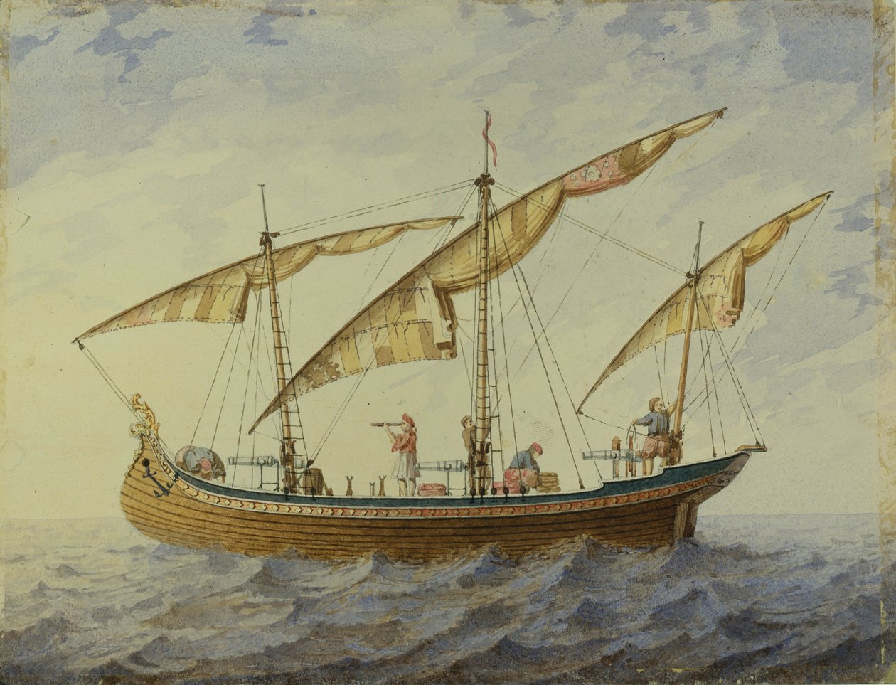 芭蕾舞剧《海盗船》的舞台设计，A。Adam，1863年 作者 安德烈亚斯·莱昂哈德·罗勒（Andreas Leonhard Roller）