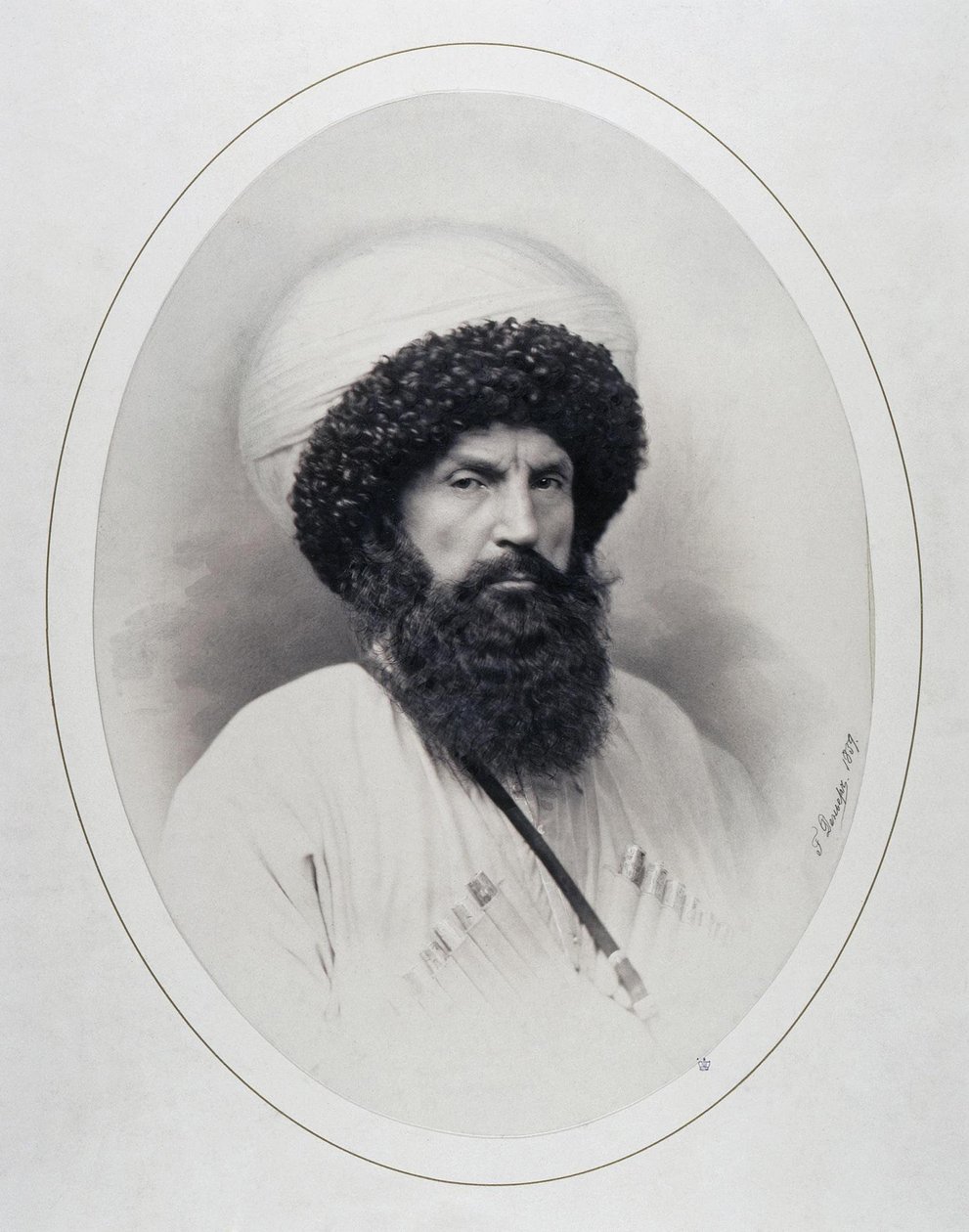 伊玛目沙米尔的画像1797-1871，1859年 作者 安德烈·丹尼尔（Andrei Deniere）