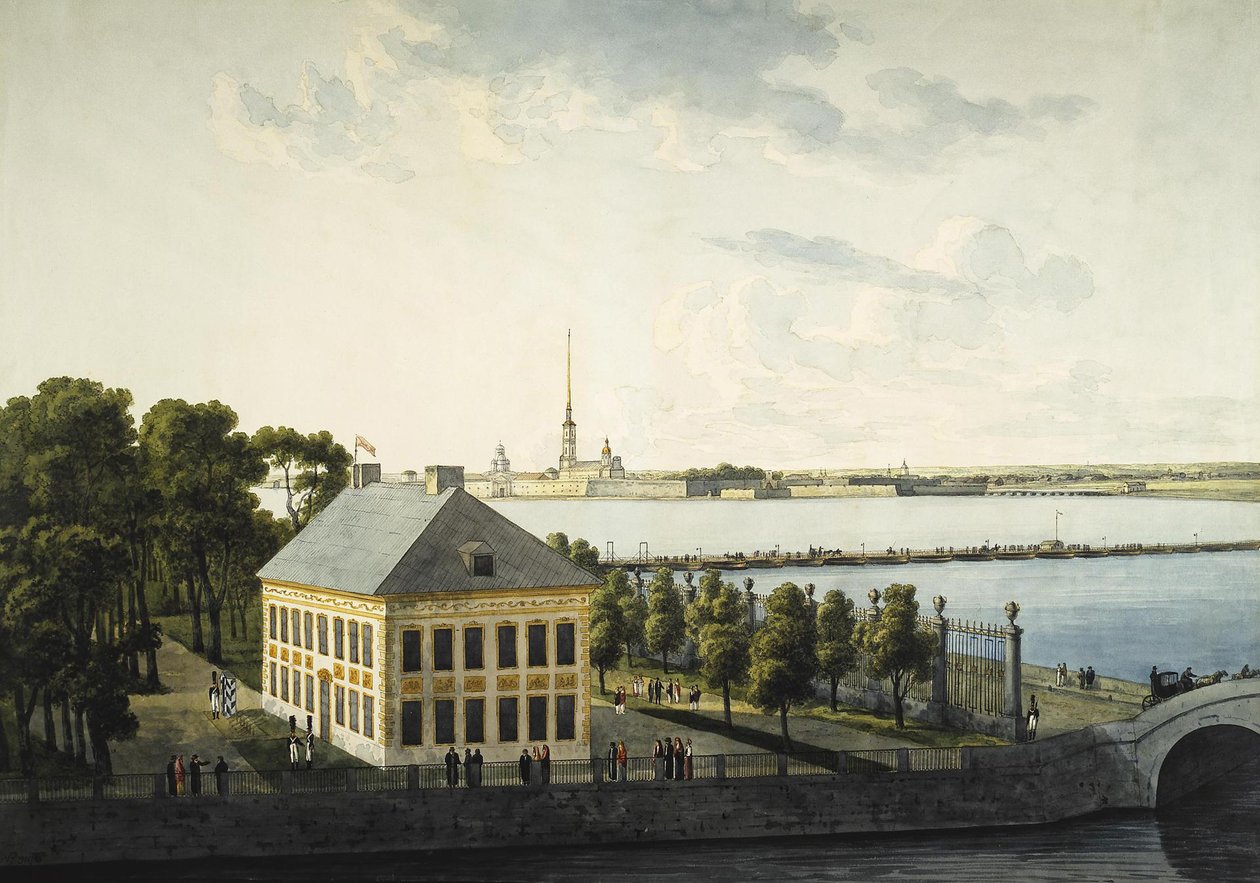 彼得一世颐和园的风景，1809年 作者 安德烈·叶菲莫维奇·马蒂诺夫（Andrei Yefimovich Martynov）