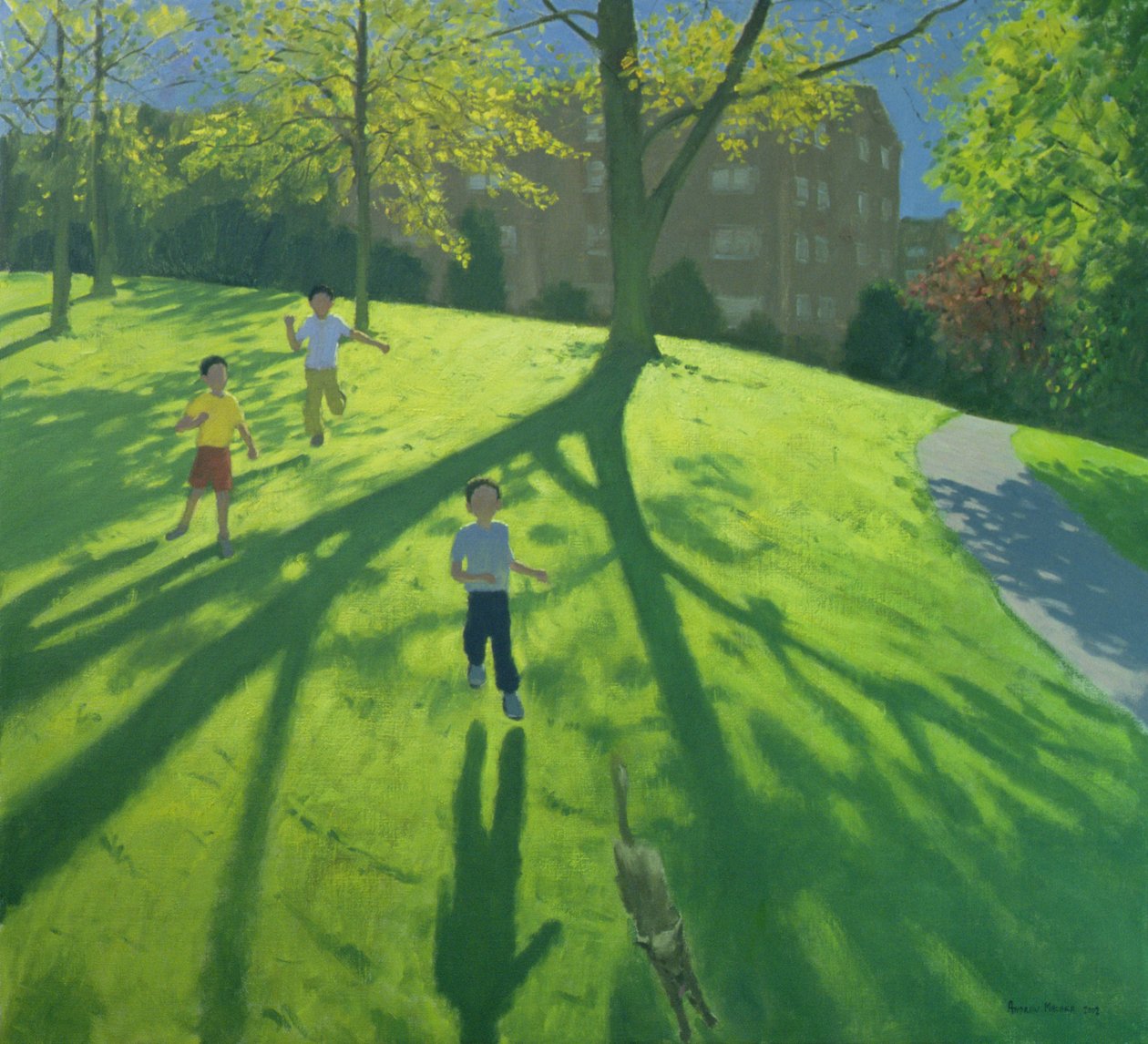 孩子们在公园跑步，德比，2002年 作者 安德鲁·马卡拉（Andrew Macara）