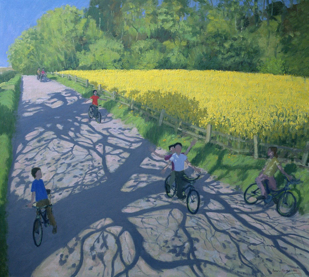 骑自行车者和黄色领域，Kedleston，德比 作者 安德鲁·马卡拉（Andrew Macara）