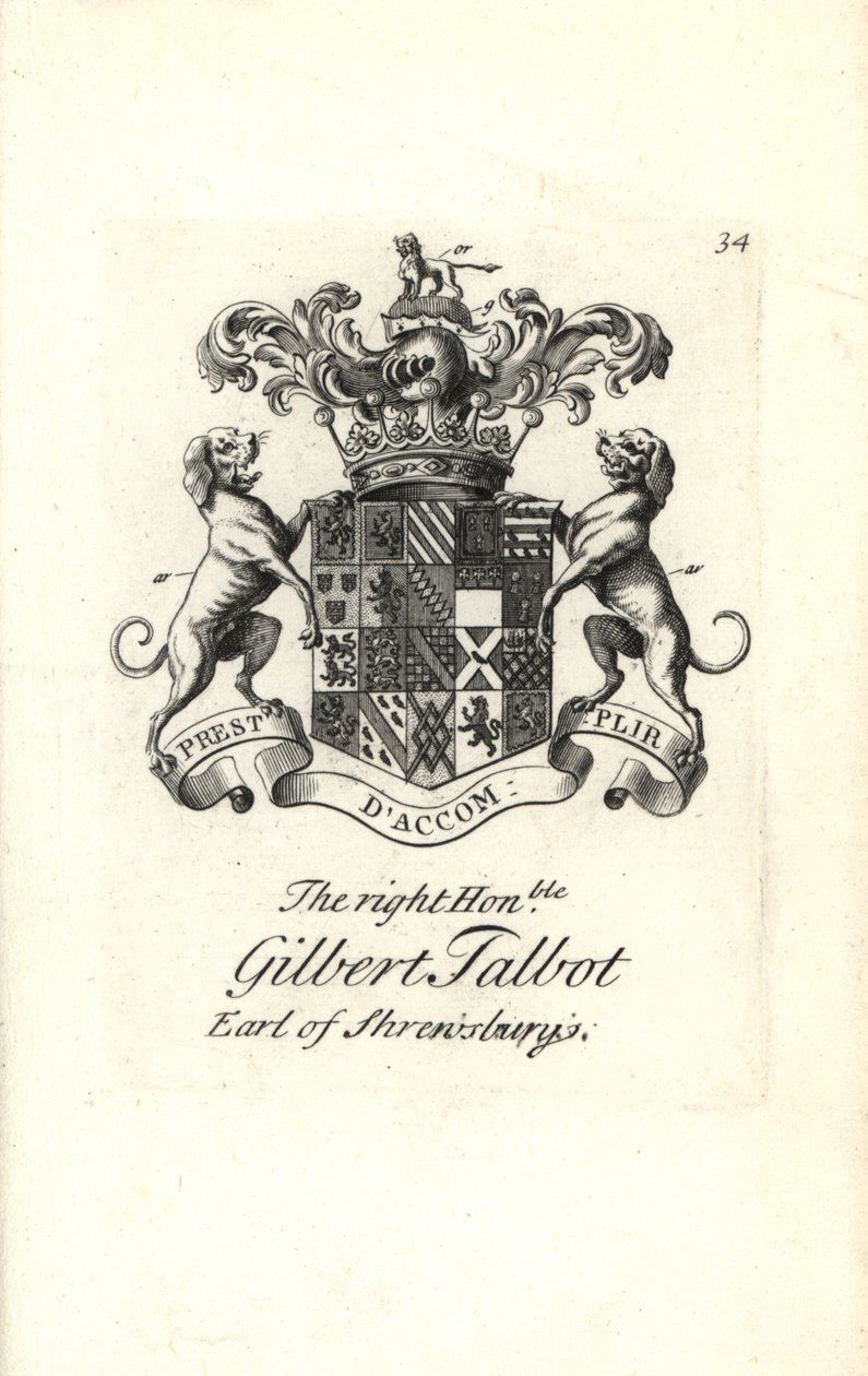 尊敬的吉尔伯特·塔尔博特 (Gilbert Talbot) 的徽章和徽章 作者 安德鲁·约翰斯顿