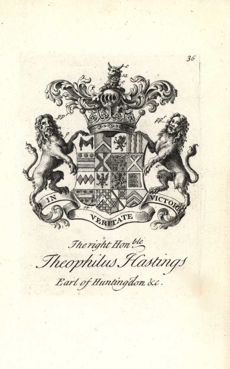 第九代亨廷顿伯爵泰奥菲勒斯·黑斯廷斯（Theophilus Hastings）的徽章和徽章 作者 安德鲁·约翰斯顿