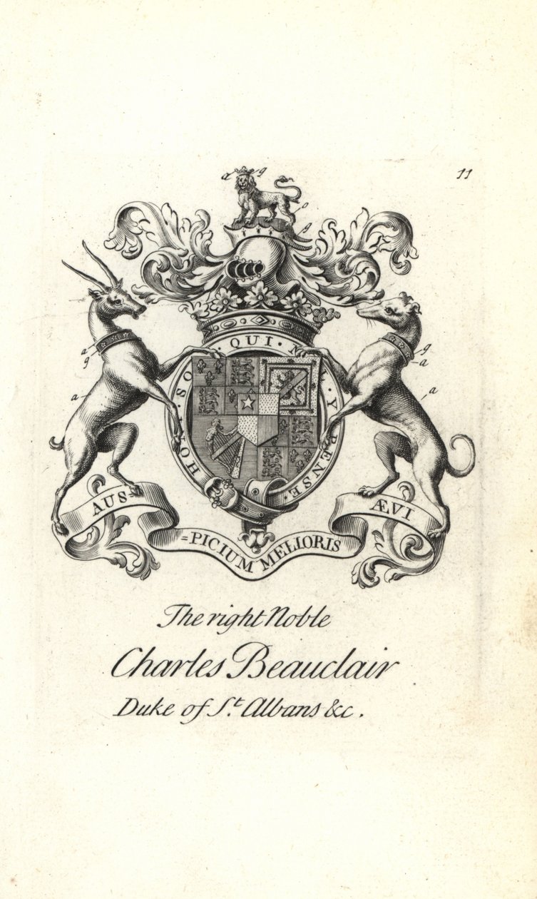 右贵族 Charles Beauclerk 的徽章和徽章 作者 安德鲁·约翰斯顿