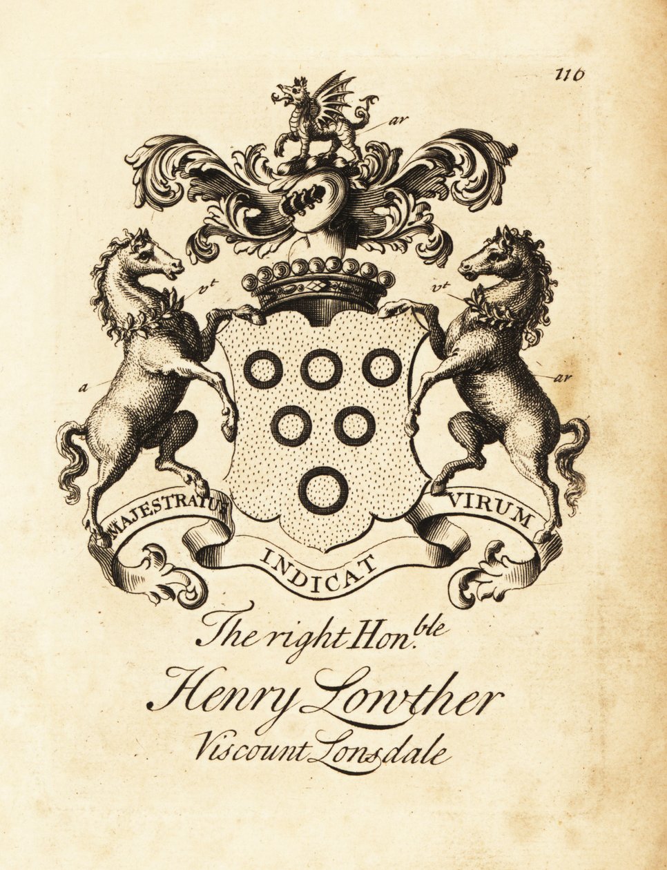 第三代朗斯代尔子爵亨利·洛瑟 (Henry Lowther) 的纹章 (1694-1751) 作者 安德鲁·约翰斯顿