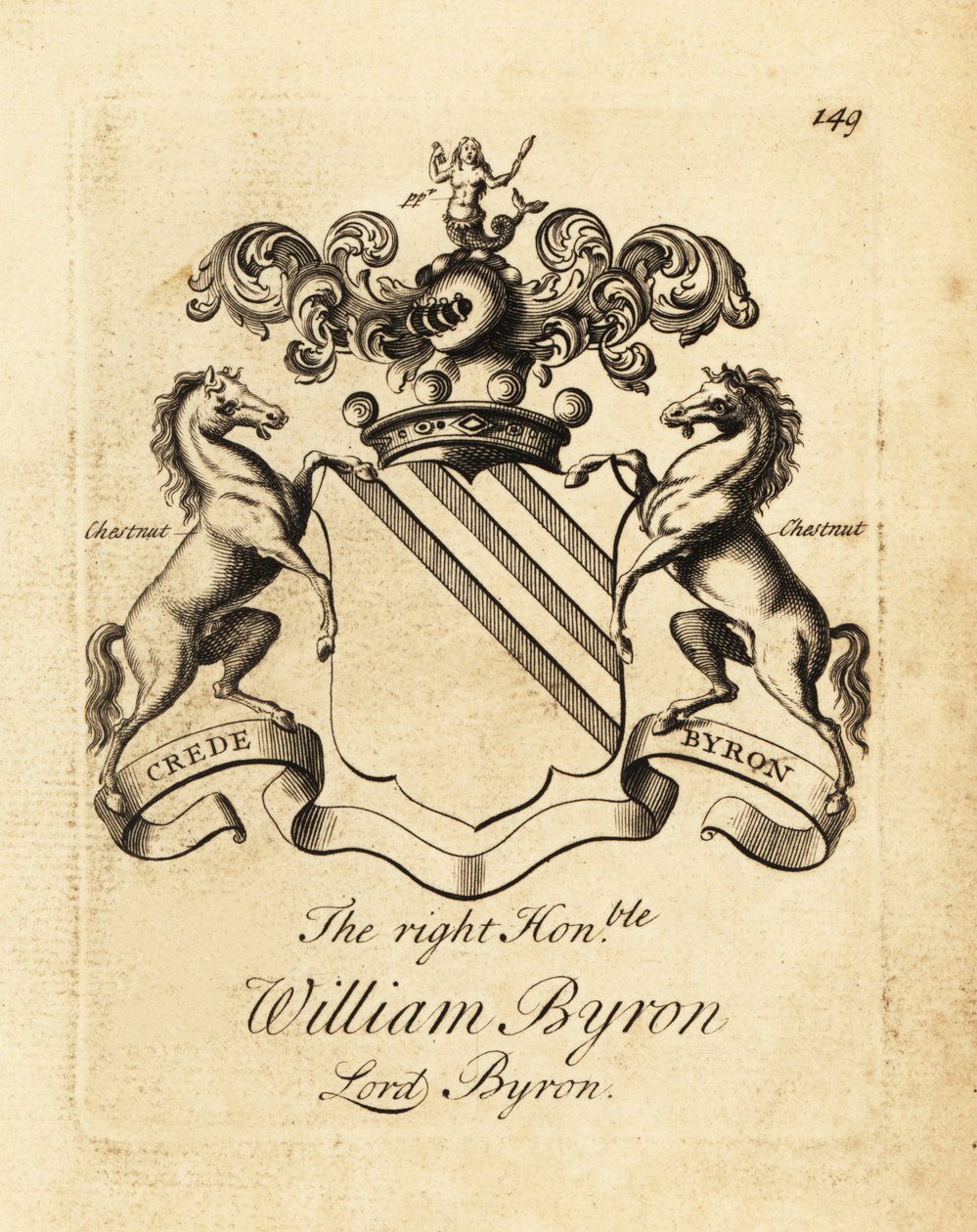 Coat of arms of the Right Honourable William Byron, Lord Byron, 4th Baron Byron (1670-1736) 作者 安德鲁·约翰斯顿