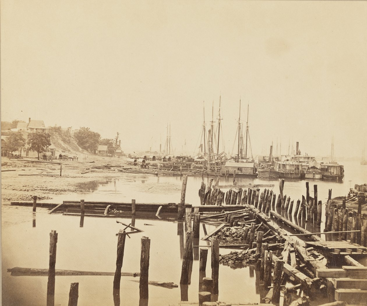 弗吉尼亚州的City Point，c.1861-1865（蛋白打印） 作者 安德鲁·约瑟夫·拉塞尔