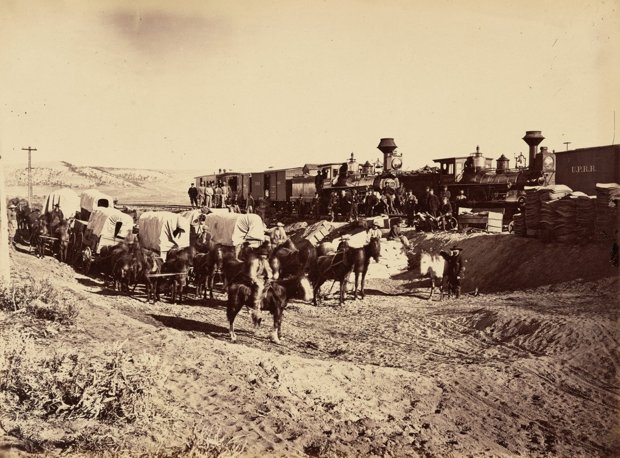 图版 27.补给列车，1869 年（照片） 作者 安德鲁·约瑟夫·拉塞尔