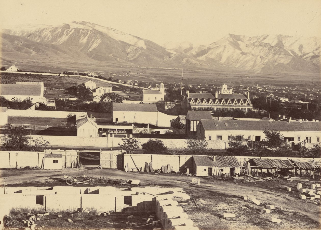 图版 45.盐湖城，从会幕顶端俯瞰，1869 年（照片） 作者 安德鲁·约瑟夫·拉塞尔