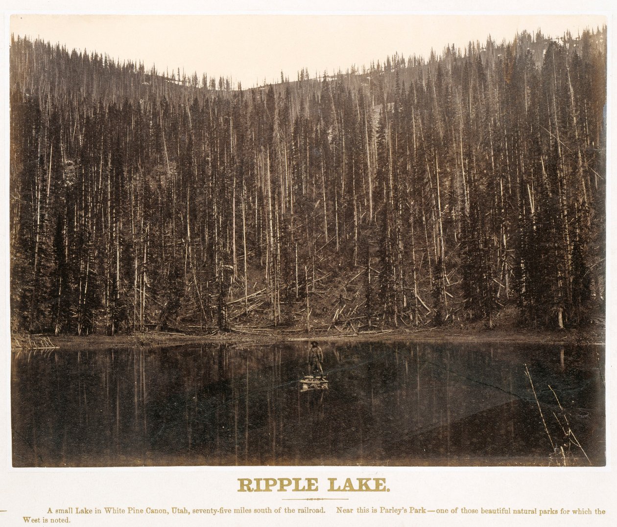 犹他州白松树峡谷的波纹湖，来自《大西部图解》，由 A. J. Russell 撰写的 "沿联合太平洋铁路线拍摄的横跨大陆的系列照片"，从内布拉斯加州奥马哈向西拍摄。第一卷 作者 安德鲁·约瑟夫·拉塞尔