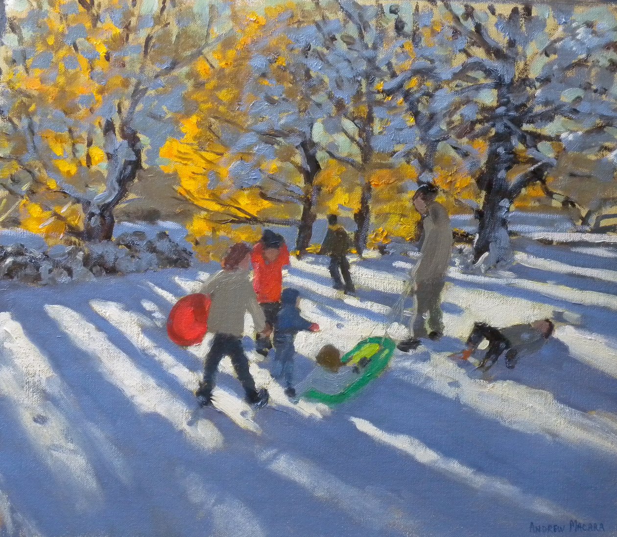 秋叶和雪，阿莱斯特里公园（布面油画） 作者 安德鲁·马卡拉（Andrew Macara）