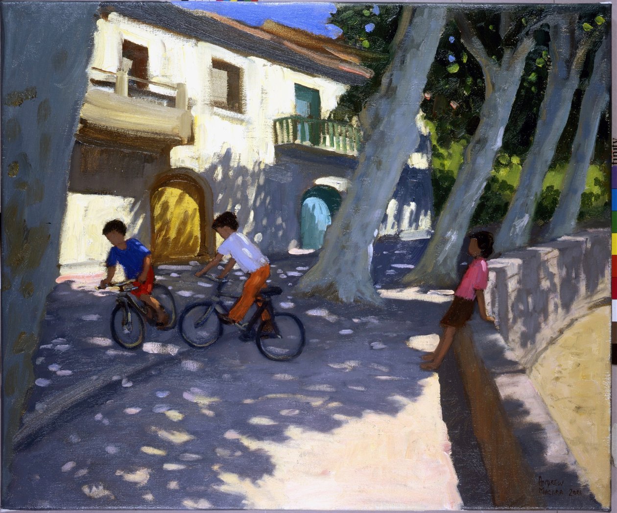 Boys and bikes,France,(oil on canvas) 作者 安德鲁·马卡拉（Andrew Macara）