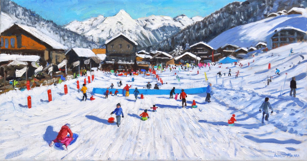 儿童雪橇，Les Gets，法国， 作者 安德鲁·马卡拉（Andrew Macara）