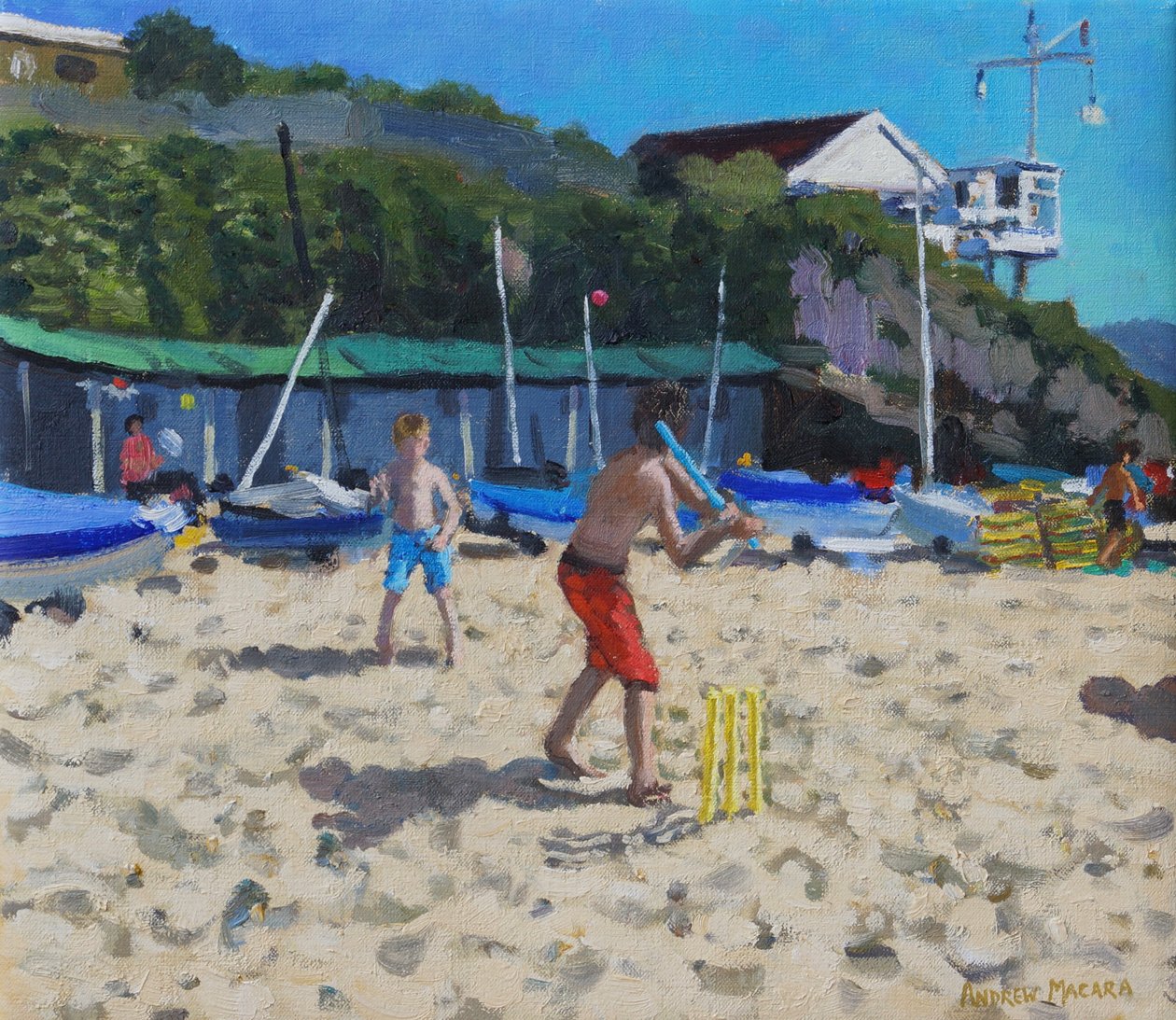 Cricket, and yellow stumps ,Abersoch 作者 安德鲁·马卡拉（Andrew Macara）