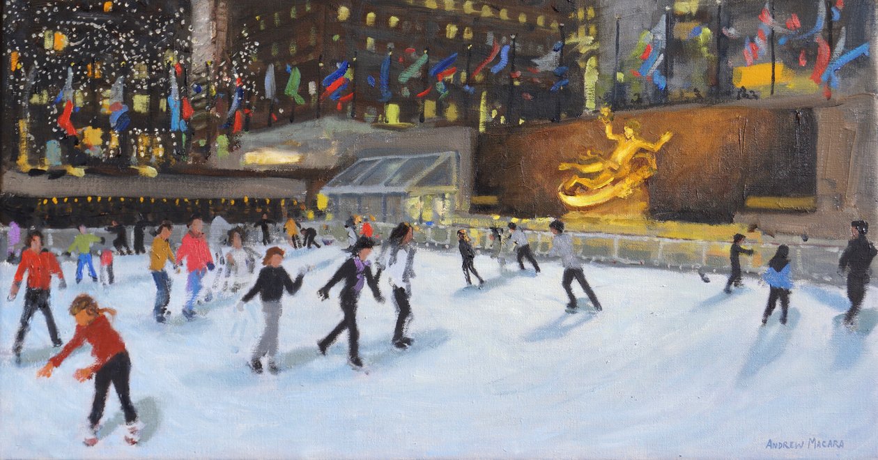晚上，Rockerfeller Ice Rink，纽约， 作者 安德鲁·马卡拉（Andrew Macara）