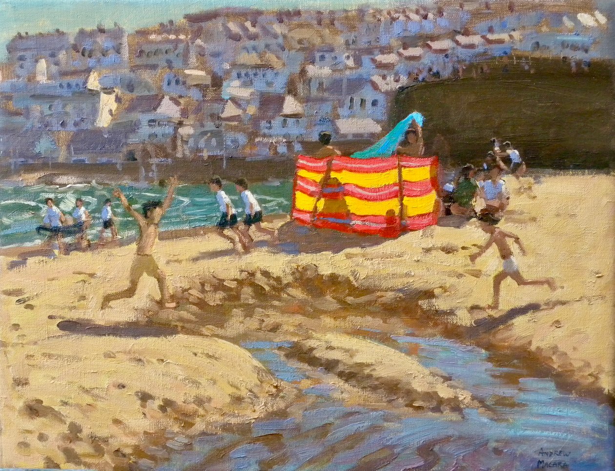 橙色和黄色的防风林，圣伊夫，2010年14x18英寸 作者 安德鲁·马卡拉（Andrew Macara）