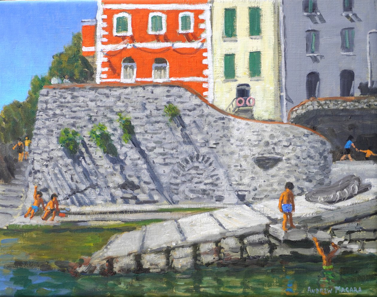 意大利波塔菲诺（布面油画） 作者 安德鲁·马卡拉（Andrew Macara）