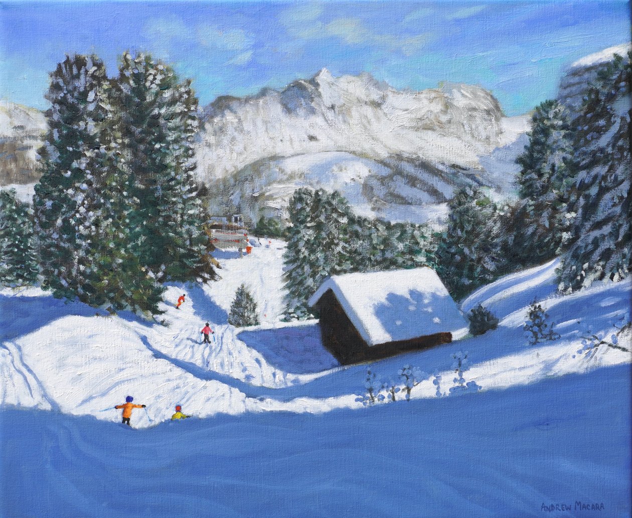 2023 年，法国大山丘萨莫昂滑雪小屋（布面油画） 作者 安德鲁·马卡拉（Andrew Macara）