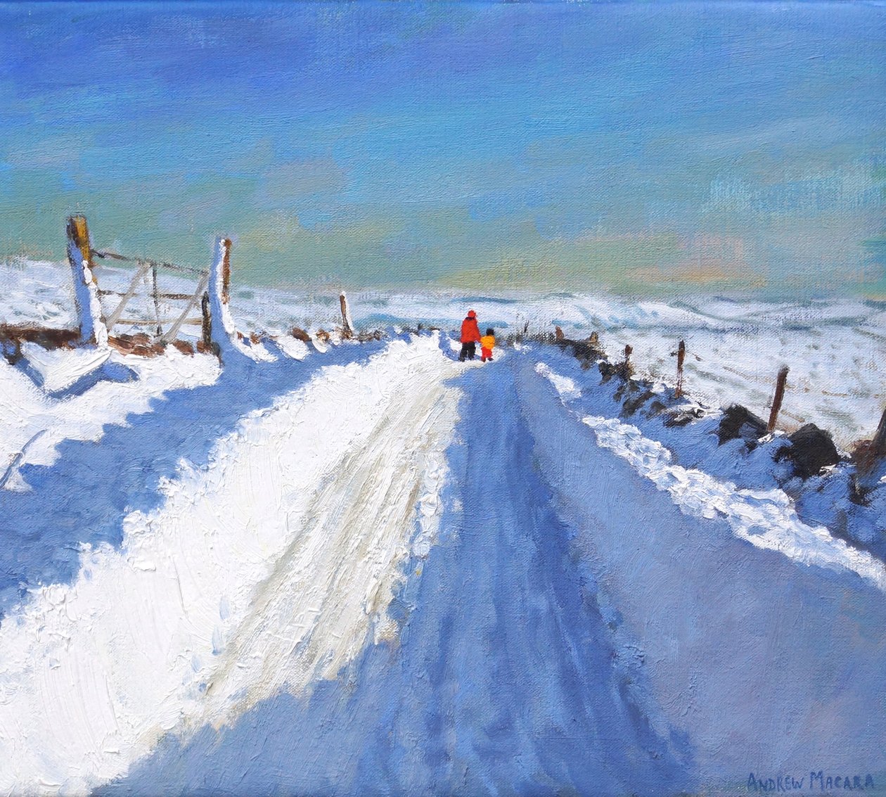Snowploughed road,Derbyshire Peak District,2019,(oil on canvas) 作者 安德鲁·马卡拉（Andrew Macara）