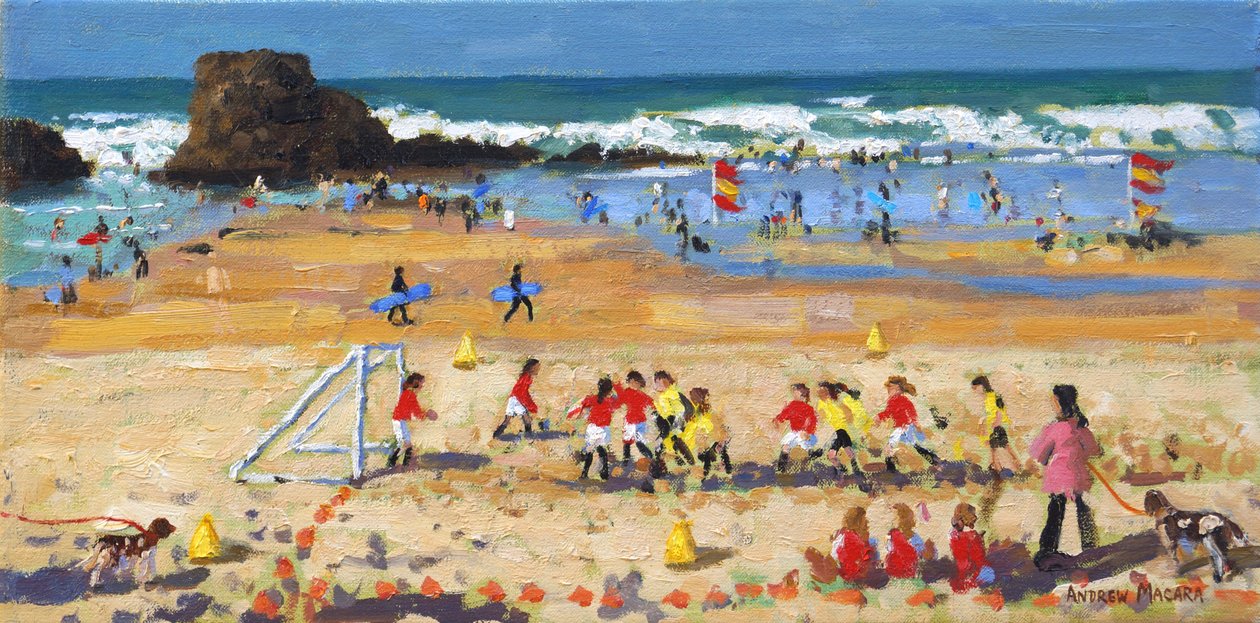 Sports day,Perranporth,2017,(oil on canvas) 作者 安德鲁·马卡拉（Andrew Macara）
