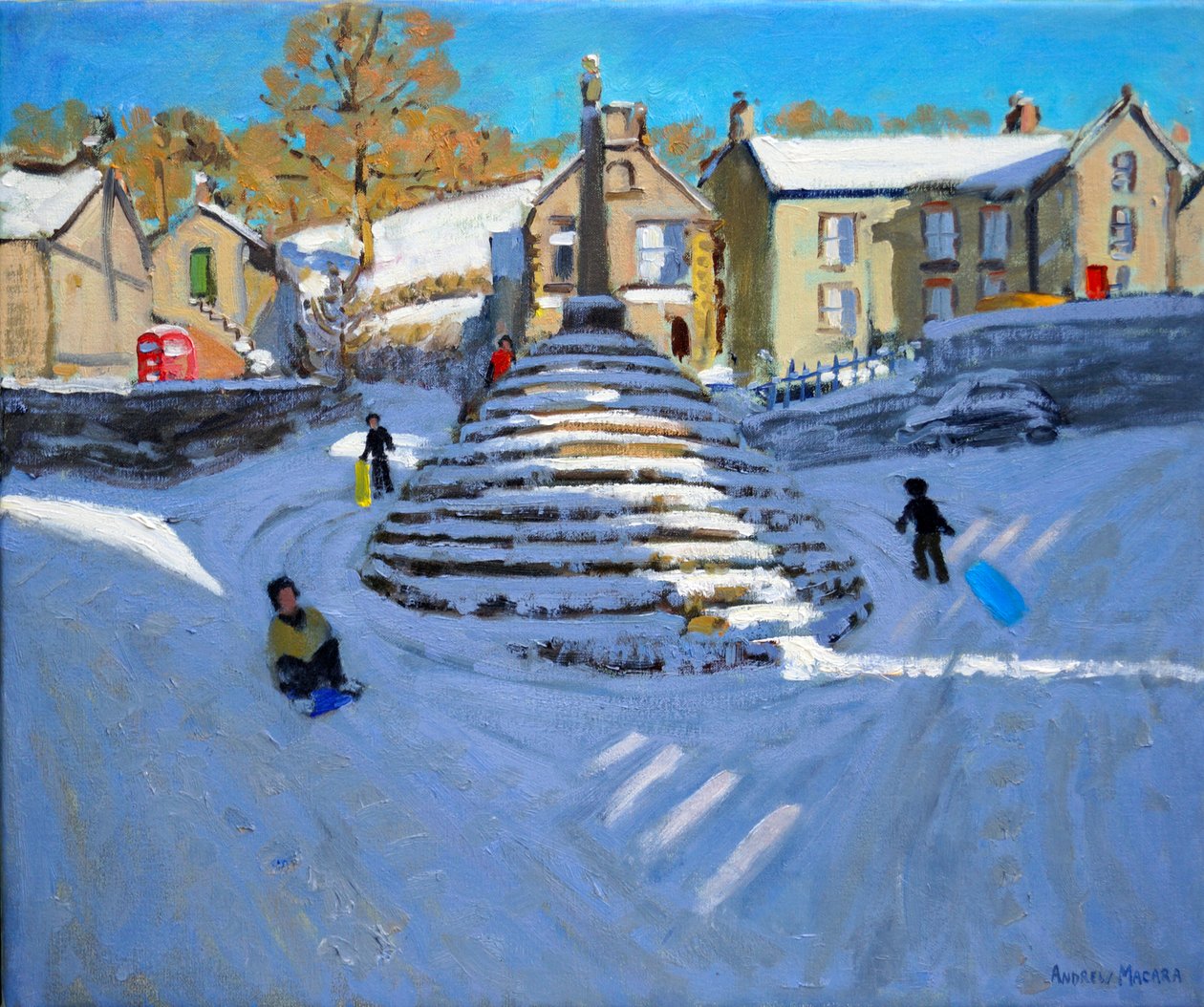 Winter, Bonsall Village, 2014 (oil on canvas) 作者 安德鲁·马卡拉（Andrew Macara）