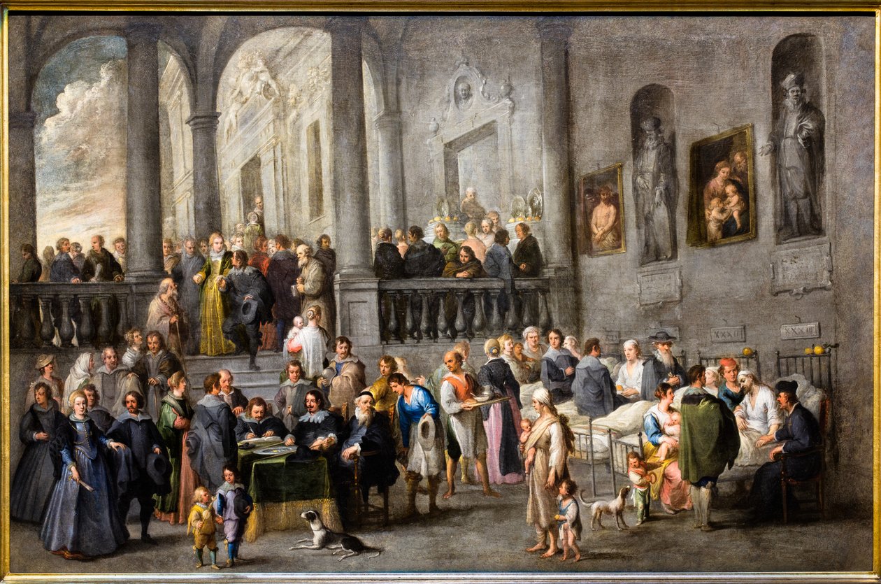 搀扶病人，约 1640 年（布面油画） 作者 Andries van & Wael Cornelis de (1592-1667) 艾尔特维尔特