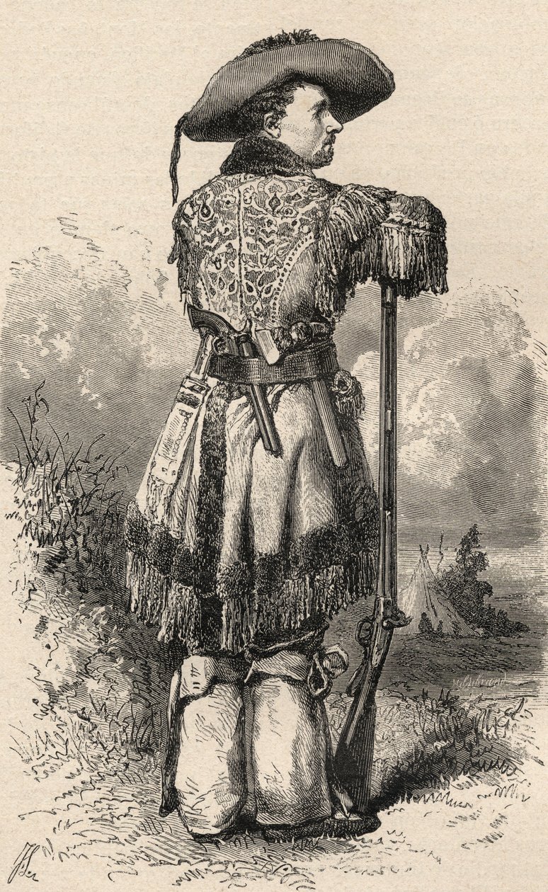 Charles H. Utter，又名科罗拉多查理，来自&39;手中的世界&39;的插图，由Henri Theophile Hildibrand（1824-97）刻，于1878年出版 作者 昂热·路易斯·珍妮特