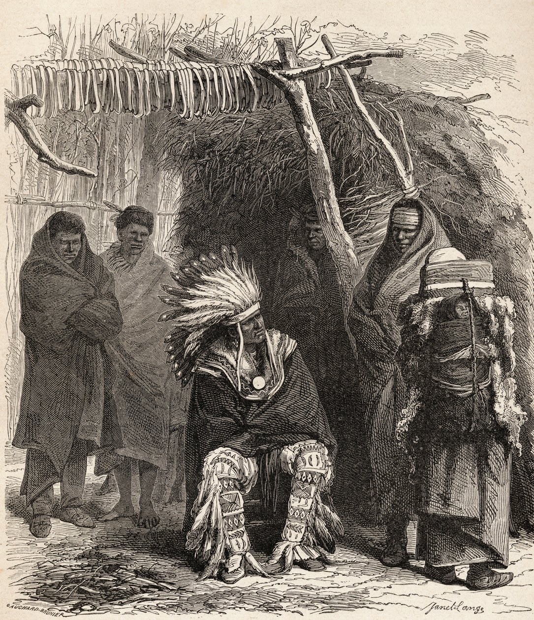 Peter La Cherre，来自“手中的世界”的插图，由Gauchard-Brunier雕刻，于1878年出版 作者 昂热·路易斯·珍妮特