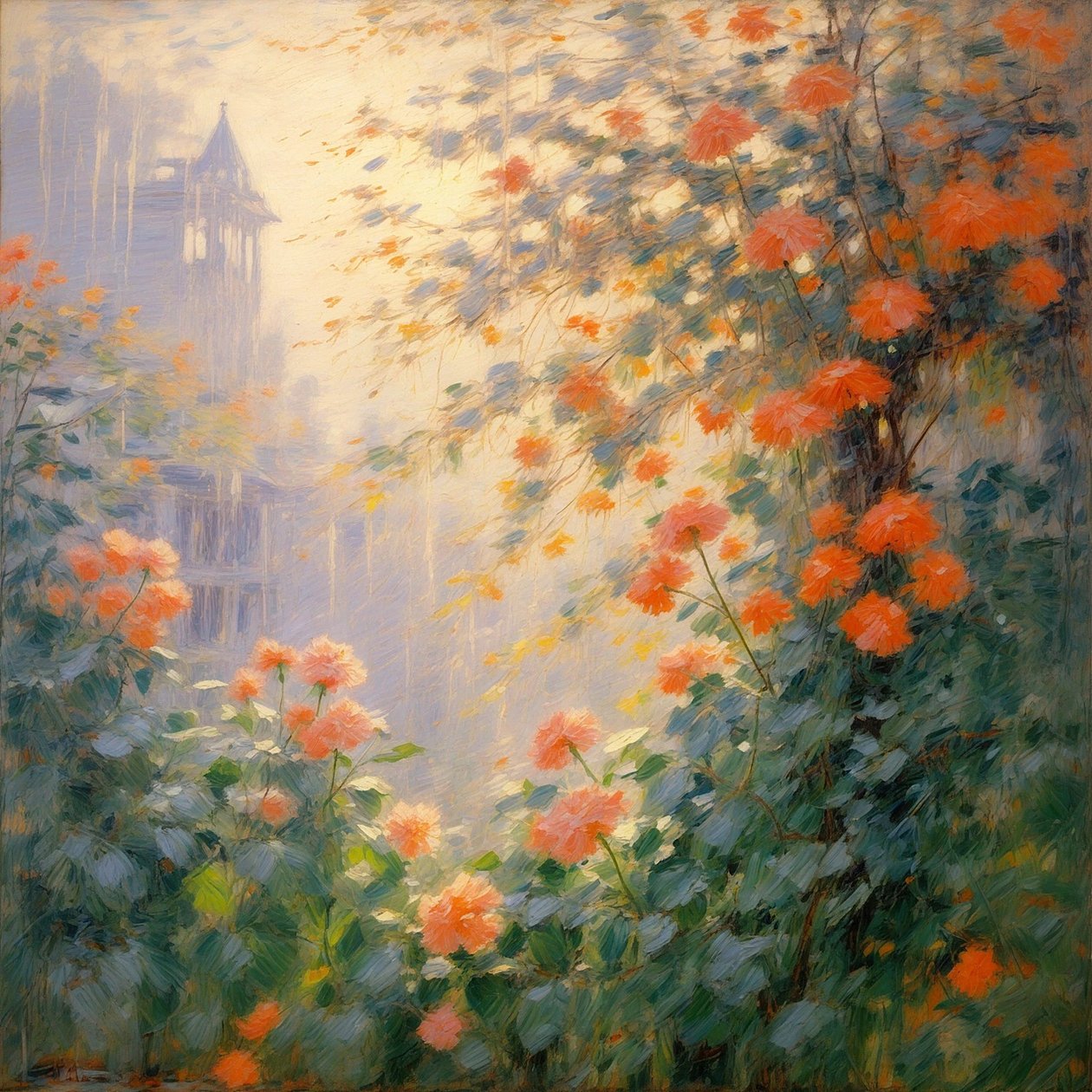 花卉 100》，约 2024 年（布面油画） 作者 