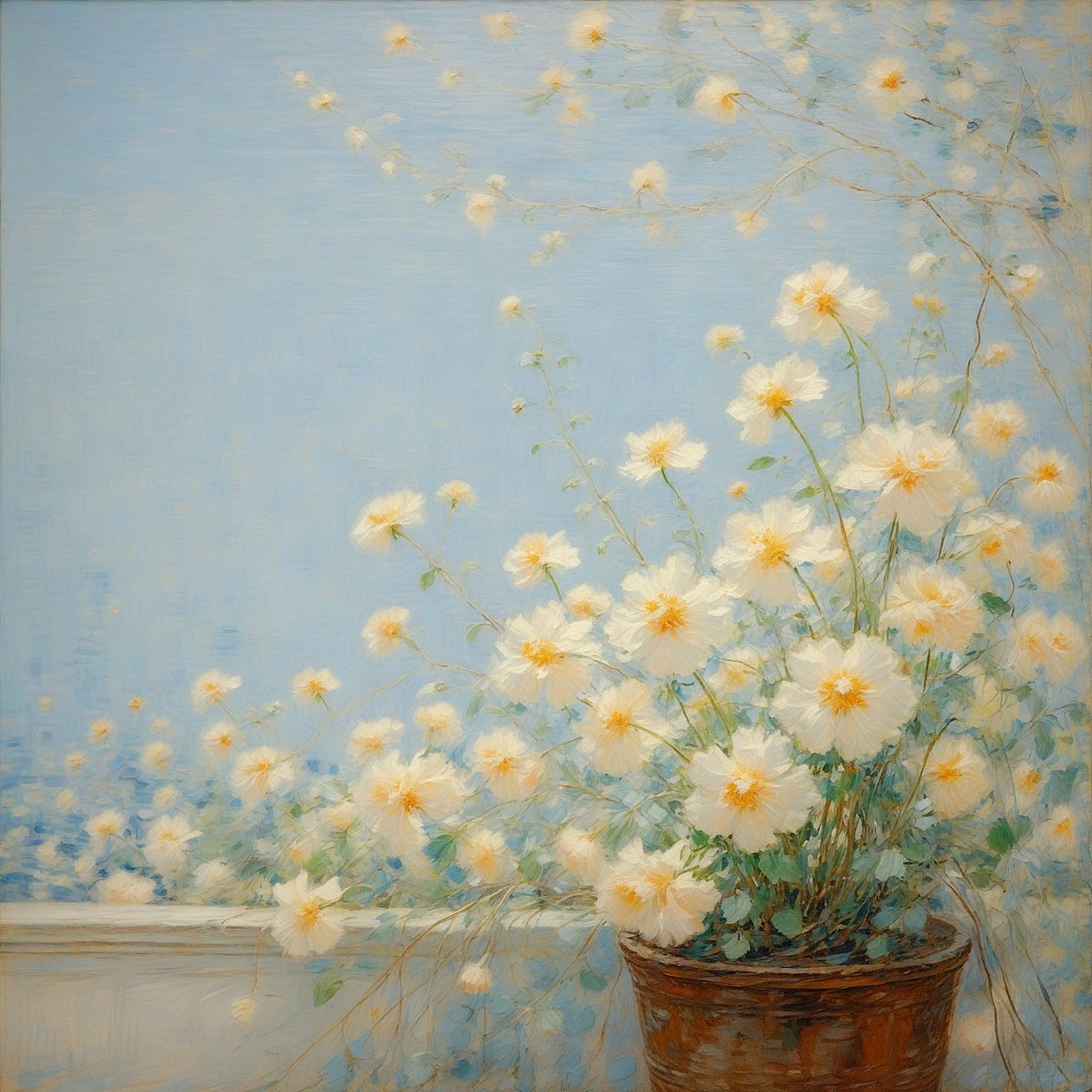 花卉 15》，约 2020 年（布面油画） 作者 
