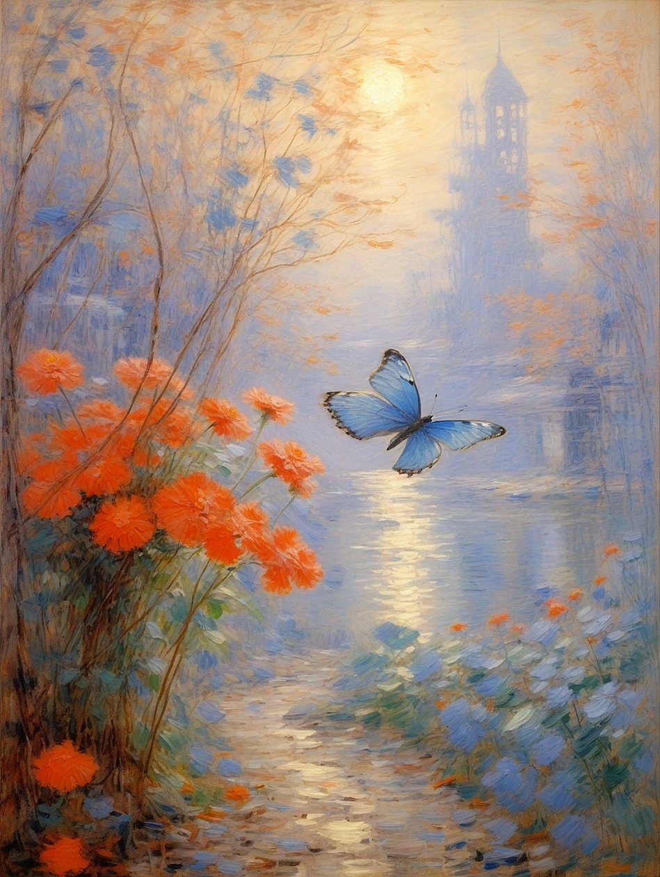 花卉 83》，约 2023 年（布面油画） 作者 