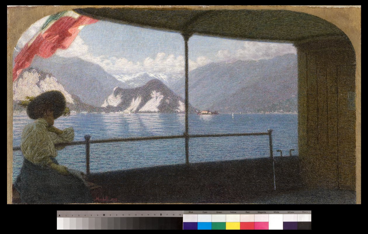 1915年，马焦雷湖上的一艘船 作者 安吉洛·莫贝利（Angelo Morbelli）
