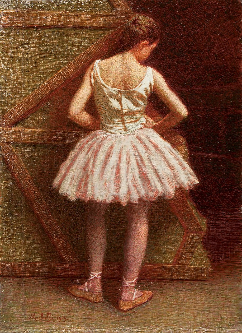 斯卡拉剧院的舞者，1909年。 作者 安吉洛·莫贝利（Angelo Morbelli）