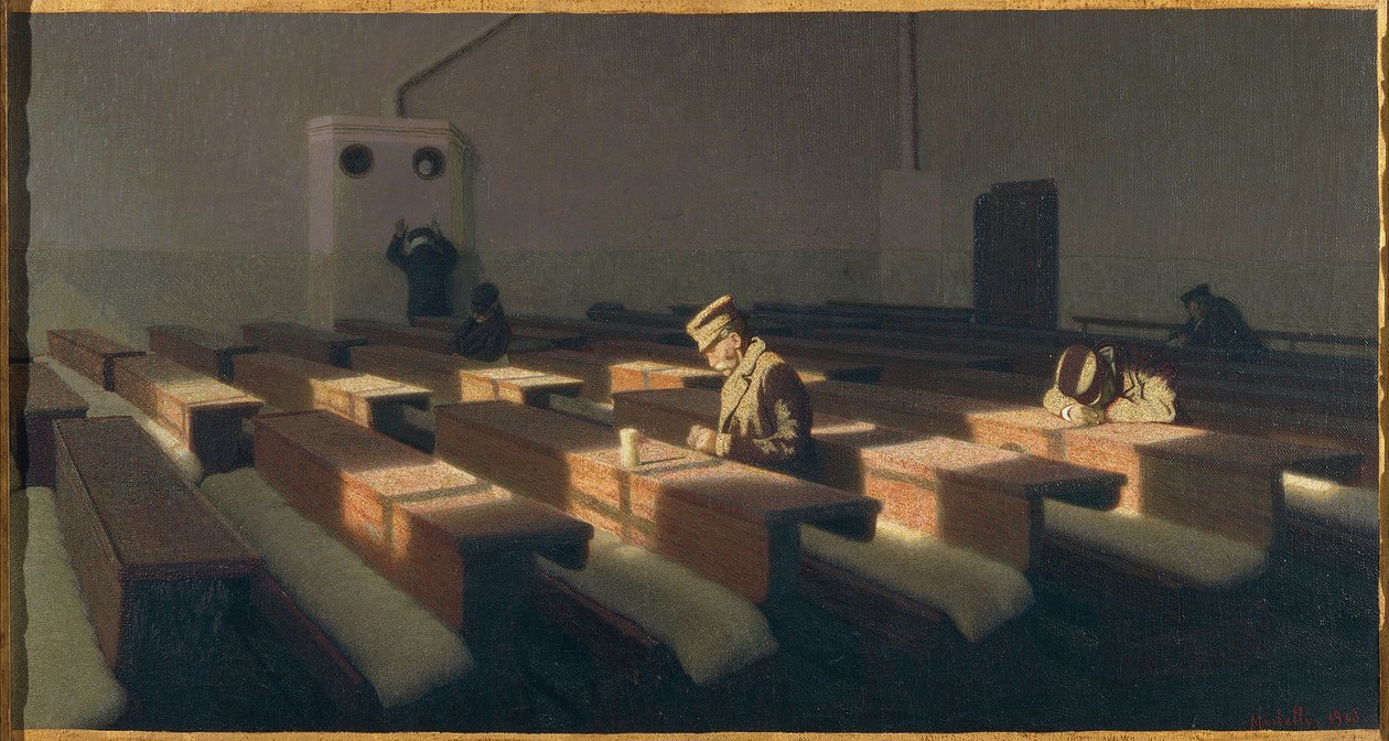 意大利，威尼斯，留下来的人的圣诞节 作者 安吉洛·莫贝利（Angelo Morbelli）