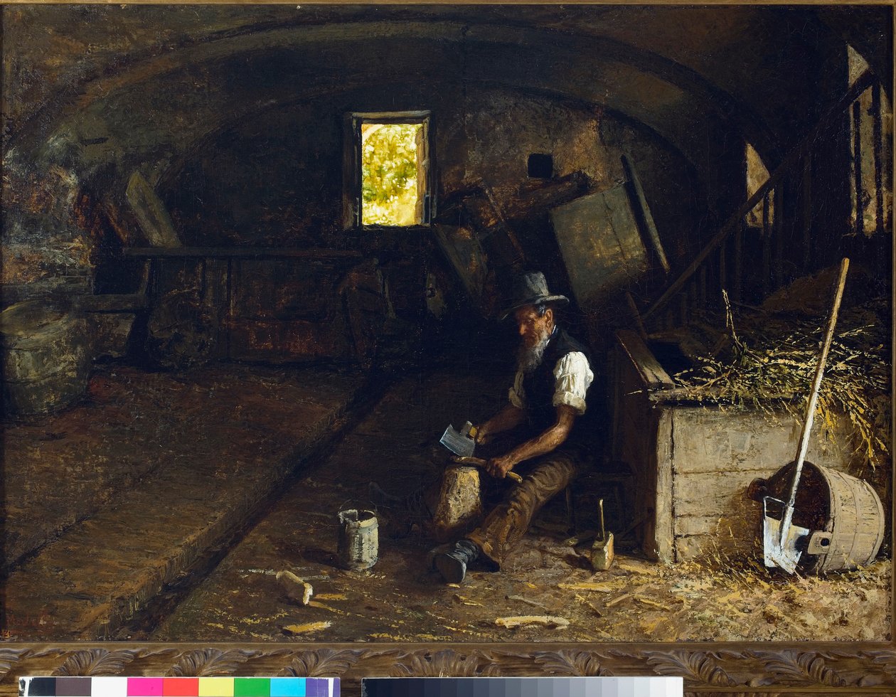 劈木机。 1881-84 作者 安吉洛·莫贝利（Angelo Morbelli）