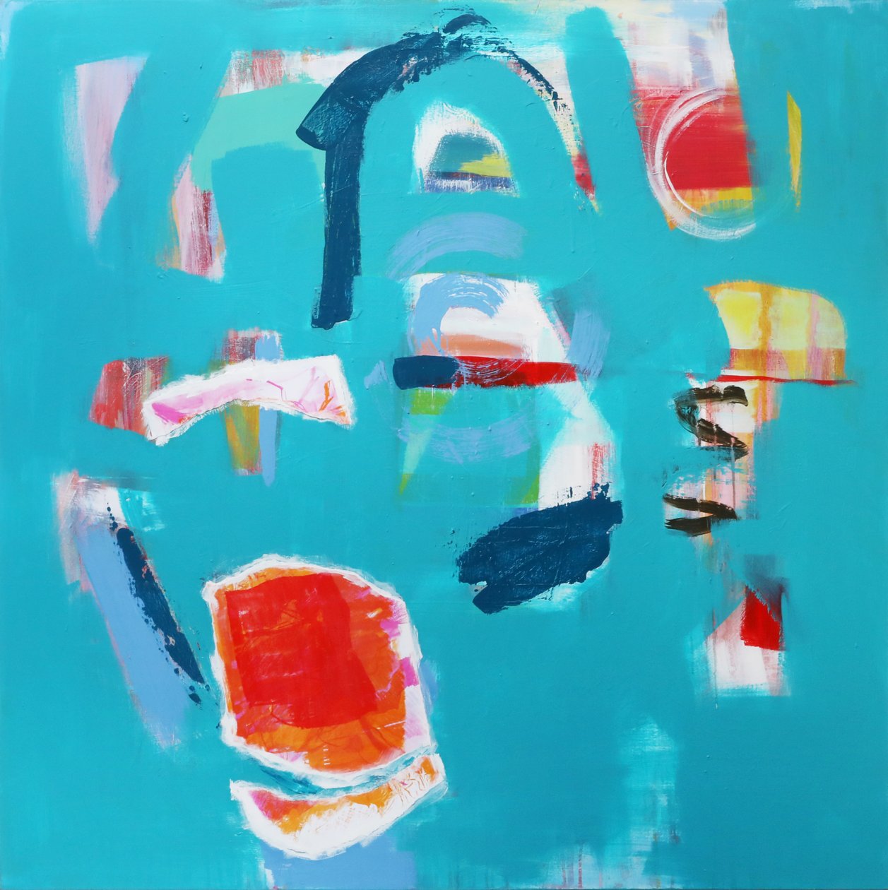 内在之光 I，2021 年（布面丙烯和拼贴画） 作者 安吉·肯伯（Angie Kenber）