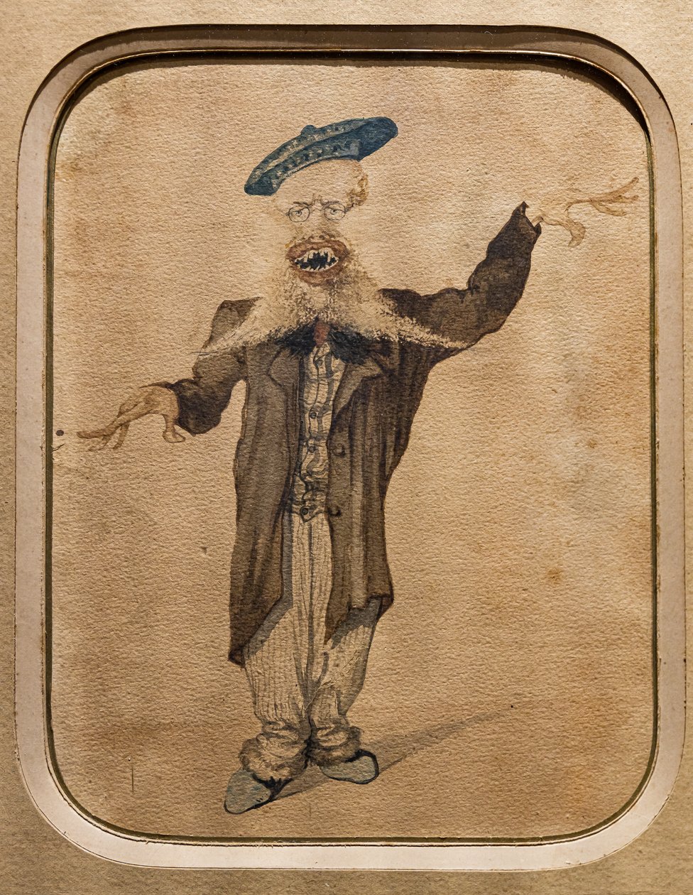 Telemaco Signorini 的漫画，c.1884（纸上水彩） 作者 安吉奥洛·特里卡